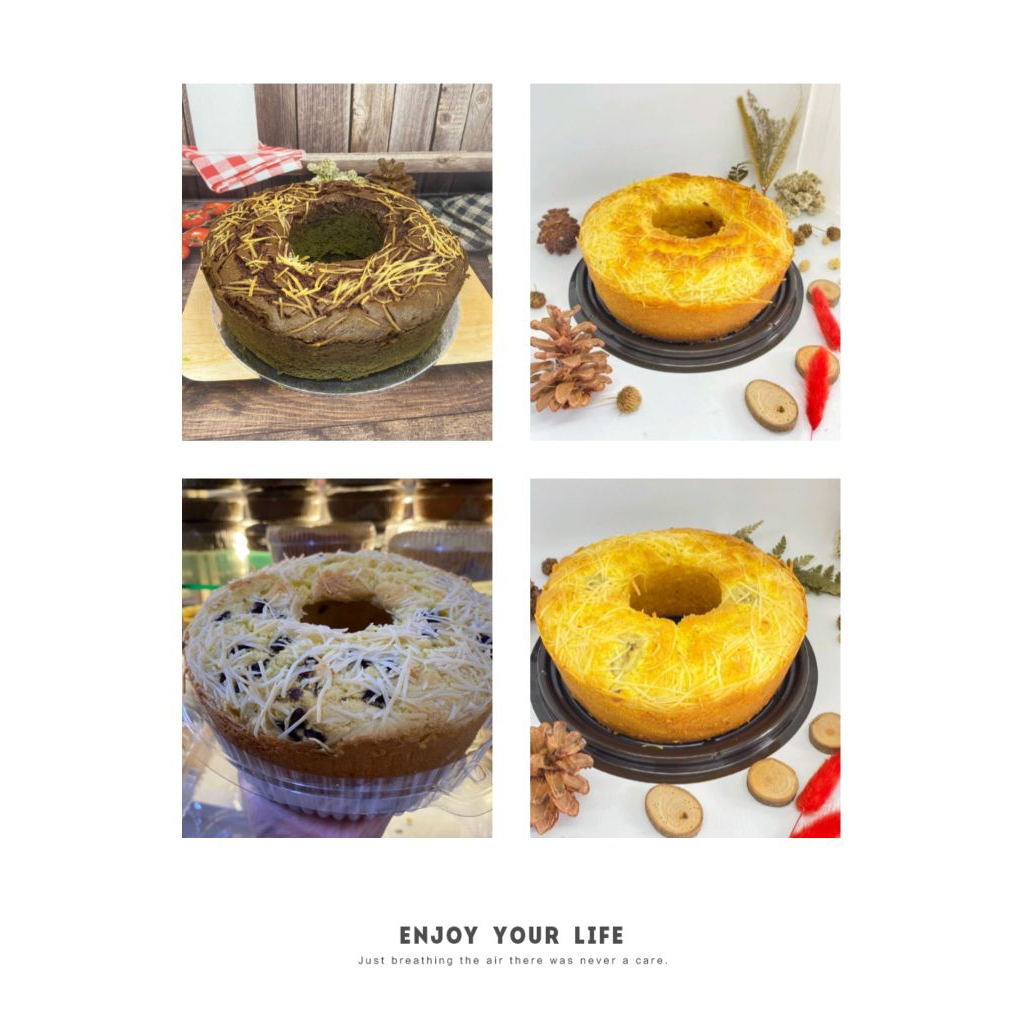 

ANEKA BOLU COKLAT, KEJU, TAPE, PISANG, CARAMEL, SURI, KOJO (diameter 20cm)