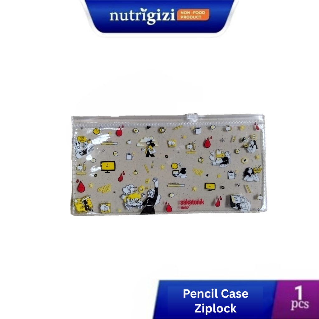 

Nutrigizi | (Tidak Dijual) Sakatonik Pensil Case Ziplock Transparan