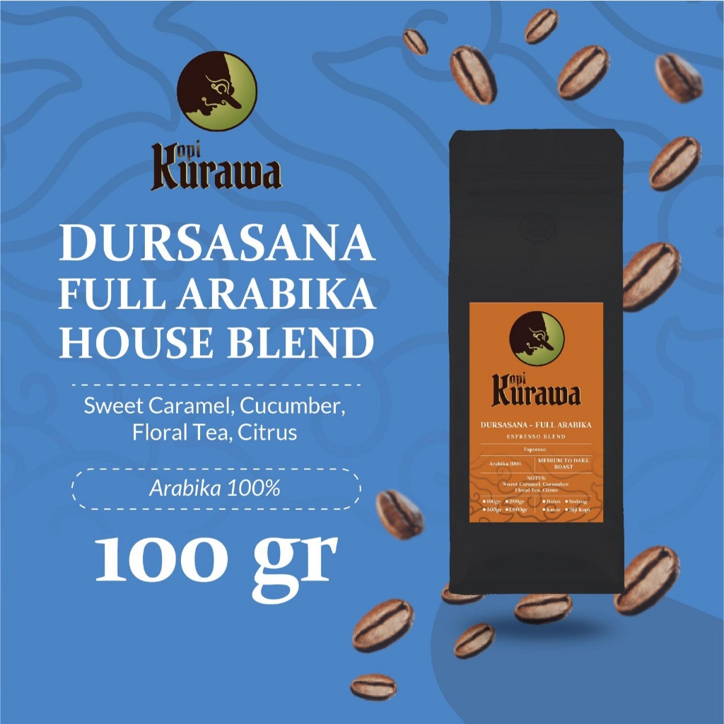 

Kopi Arabika Espresso House Blend Full Arabica Coffee Roast Beans 100g