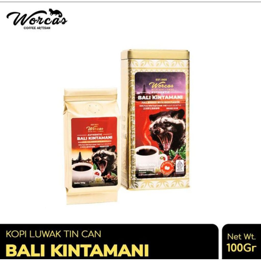 

Worcas kopi luwak liar Bali Kintamani Tin Can 100gr