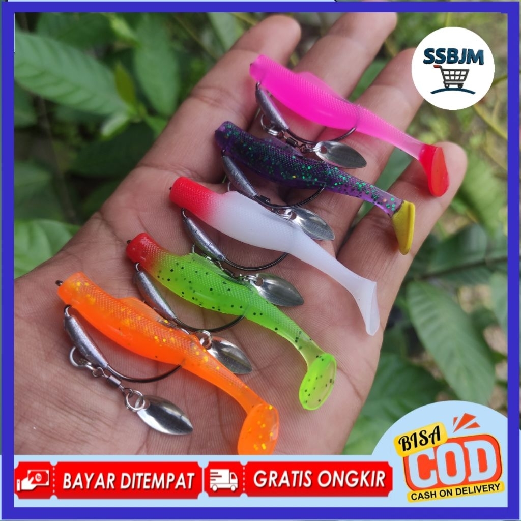 Soft Lure 6cm Blade mini satuan || umpan casting gabus toman