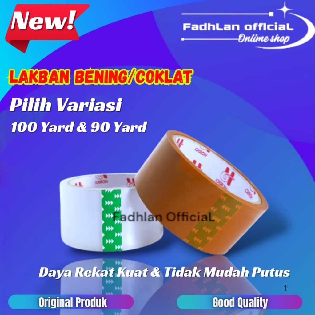 

Lakban Bening Coklat 45 MM 100 YARD-90 YARD KUAT TAHAN REKAT