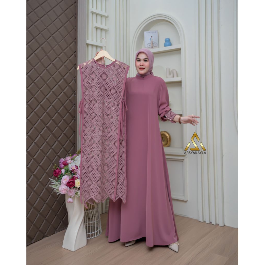 Arsyakayla Kaluna Dress | Gamis Terbaru Premium | Gamis Kondangan | Outfit Kekinian