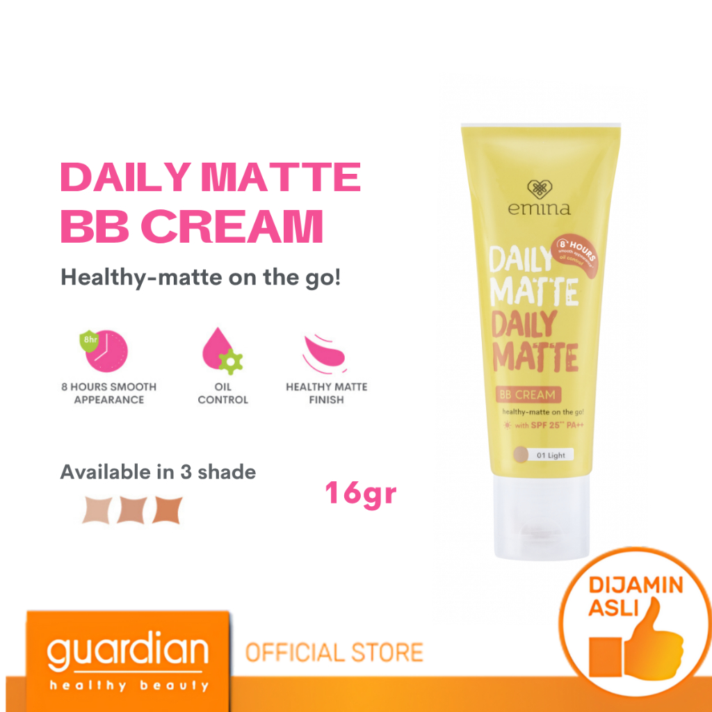 Emina Daily Matte BB Cream 16 g - Melembabkan, Matte Finish, Oil Control