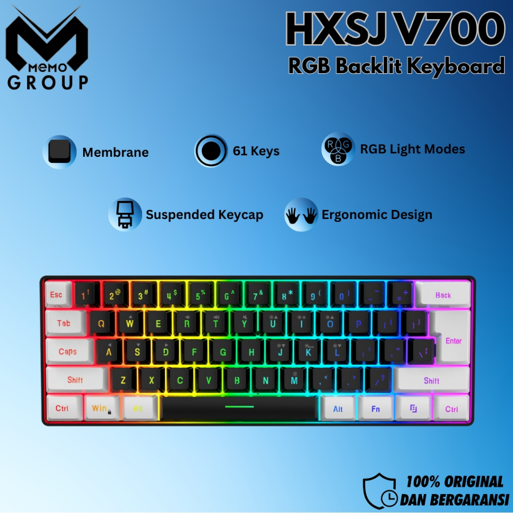 KEYBOARD HXSJ V700 ORIGINAL Wired Gaming Keyboard RGB