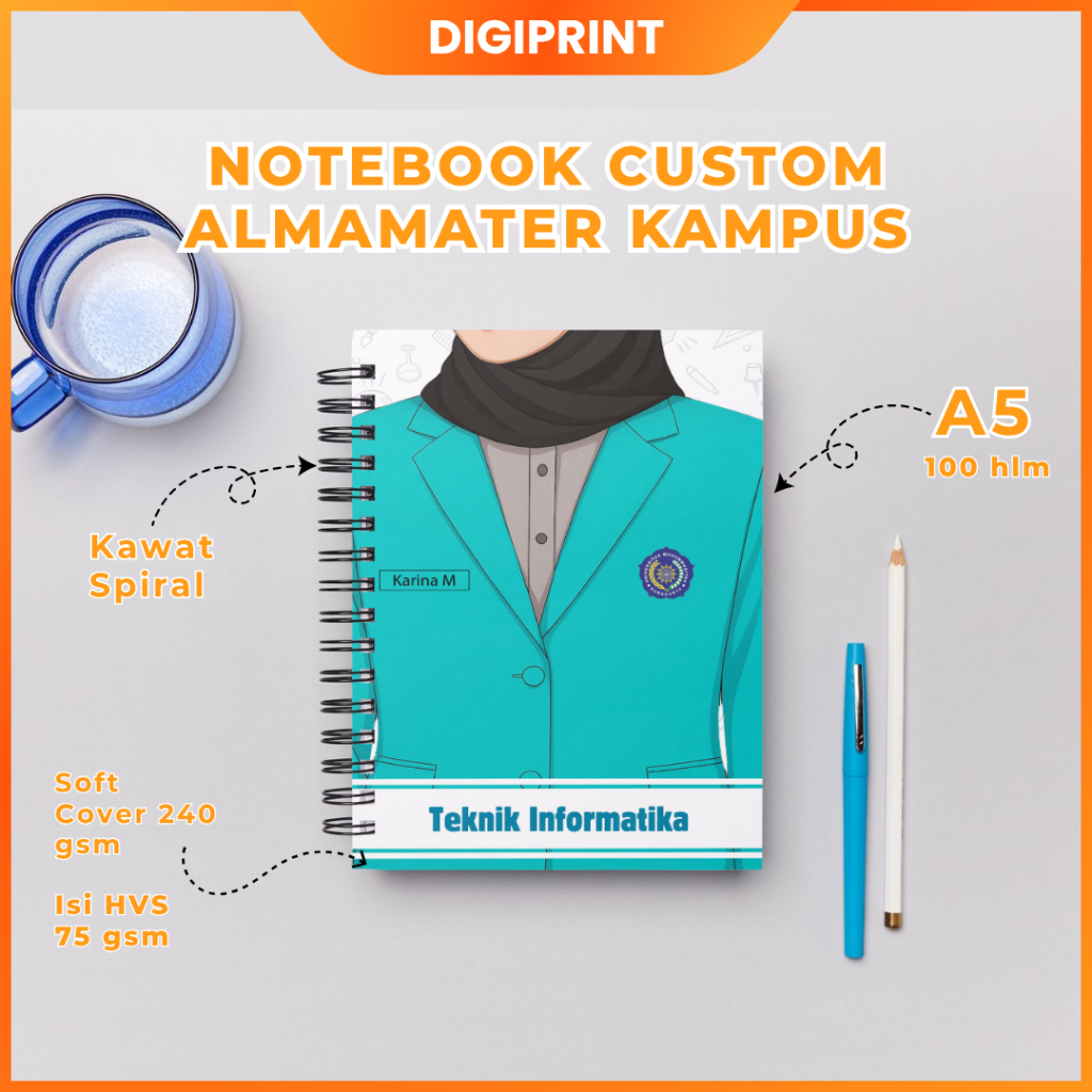 

Notebook Custom Nama & Jurusan Kuliah | Buku Tulis Aesthetic Mahasiswa