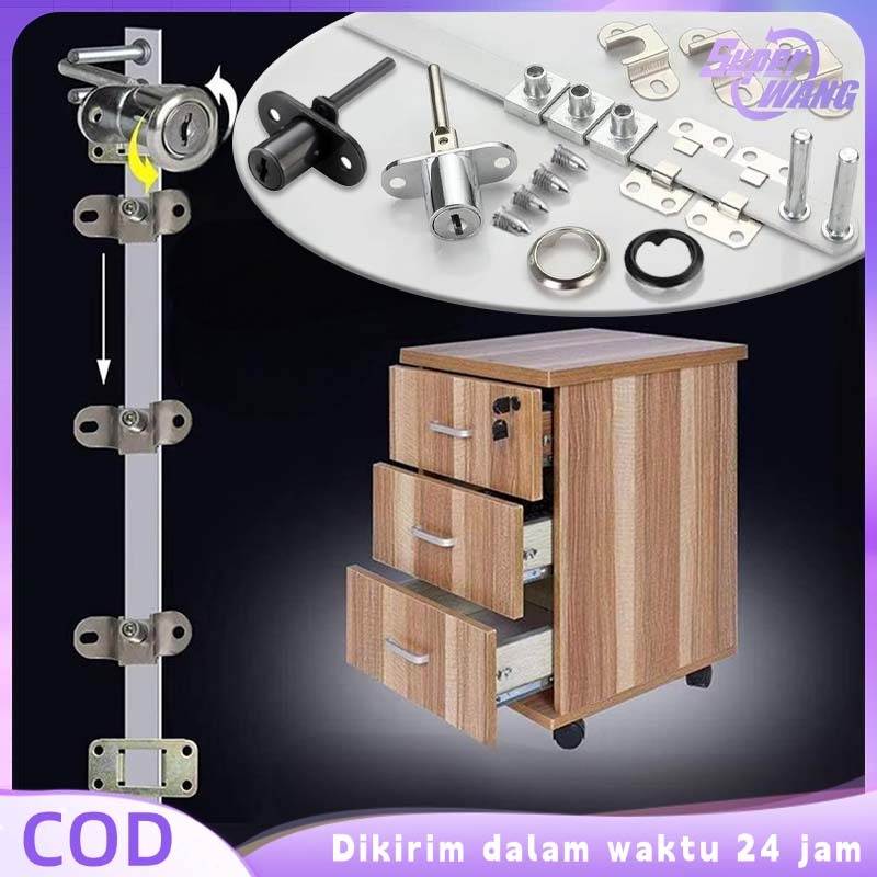 1set Kunci Laci Central Lock Kunci Laci Lemari 288-16 Kunci Meja Kantor Kunci Laci Sentral
