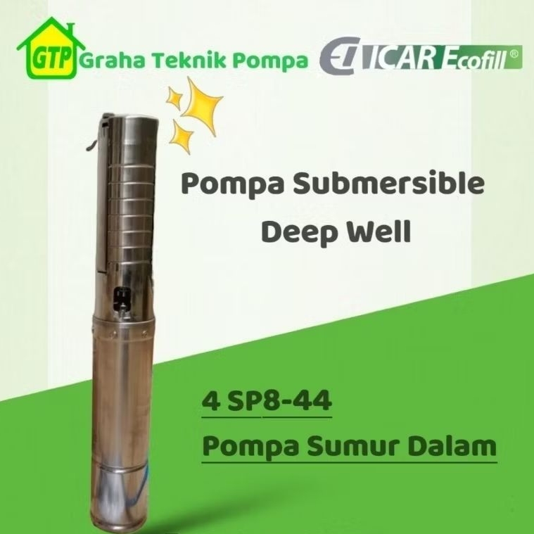 Pompa air Submersible Deep well Icar Ecofill 4 SP 8-44 pompa satelit