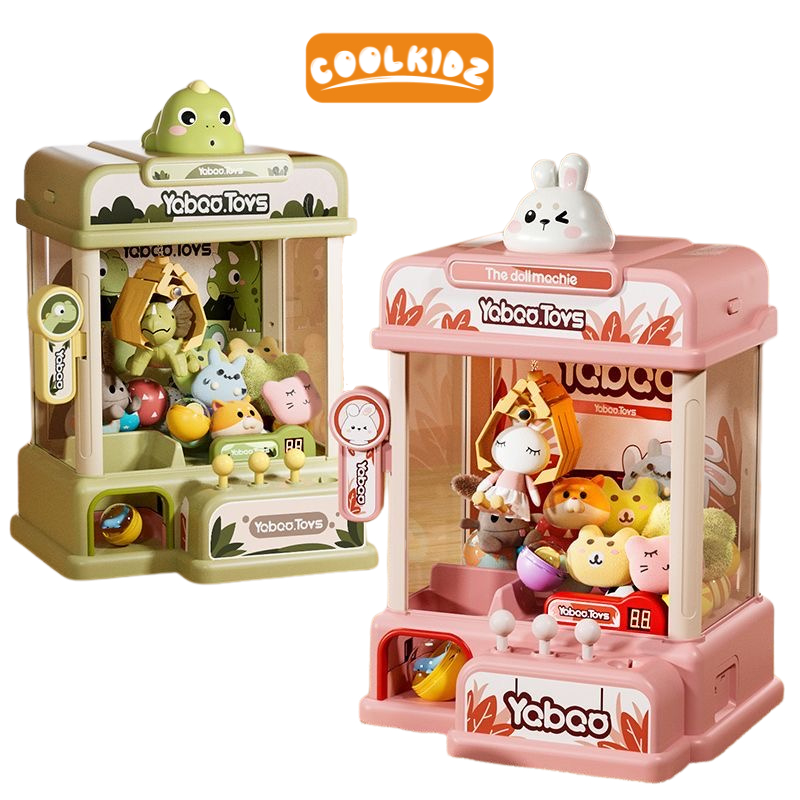 COOLKIDZ Mesin Capit Mini Mainan Anak Operasi Koin Gacha Dengan Musik 10 Boneka Gratis Mesin Cakar