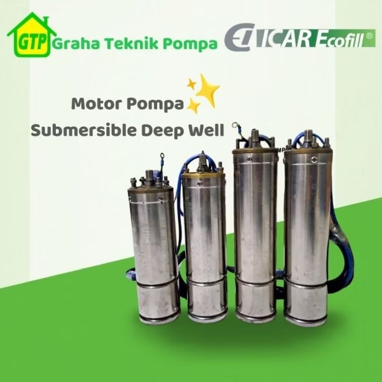 Motor Pompa Air Submersible Deep Well Icar Ecofill 4 OM - 1.5 HP/1Phase