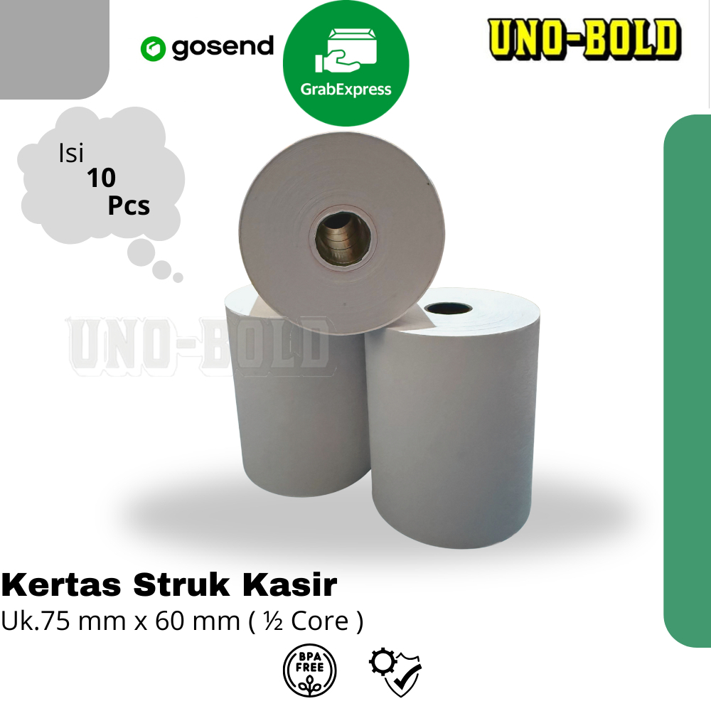

Kertas Struk Kasir Rangkap 1 Ply NCR 76x60, 75x60 Printer Kasir, Kertas Kasir