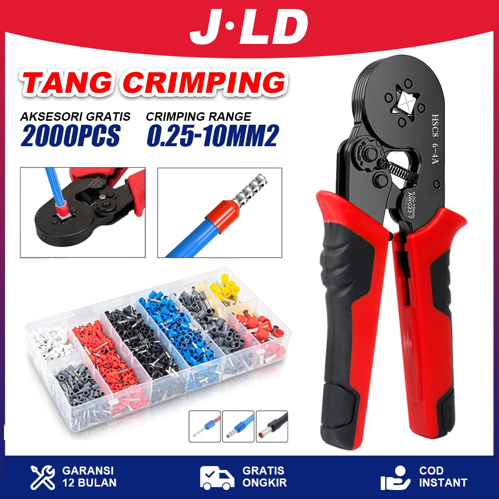 JLD Tang Crimping skun kabel krimping Crimper Terminal Untuk Skun Terminal Ferruler Tusuk Tube Tabun