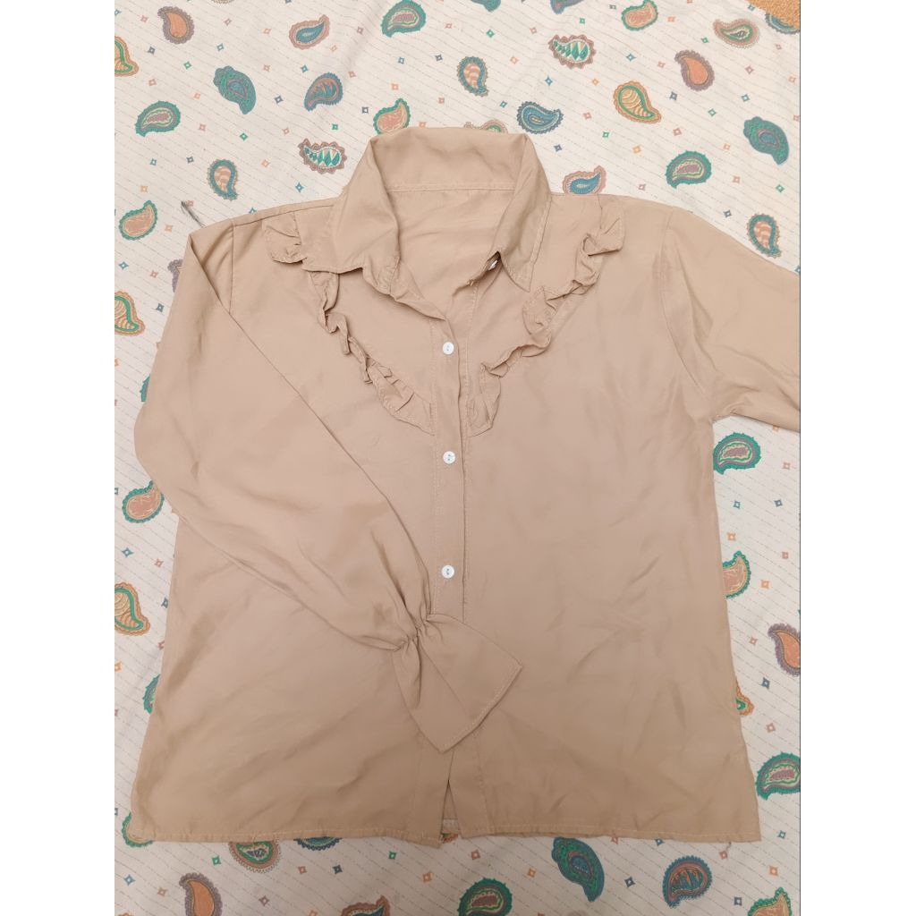 NEW Kemeja Ruffle Coklat