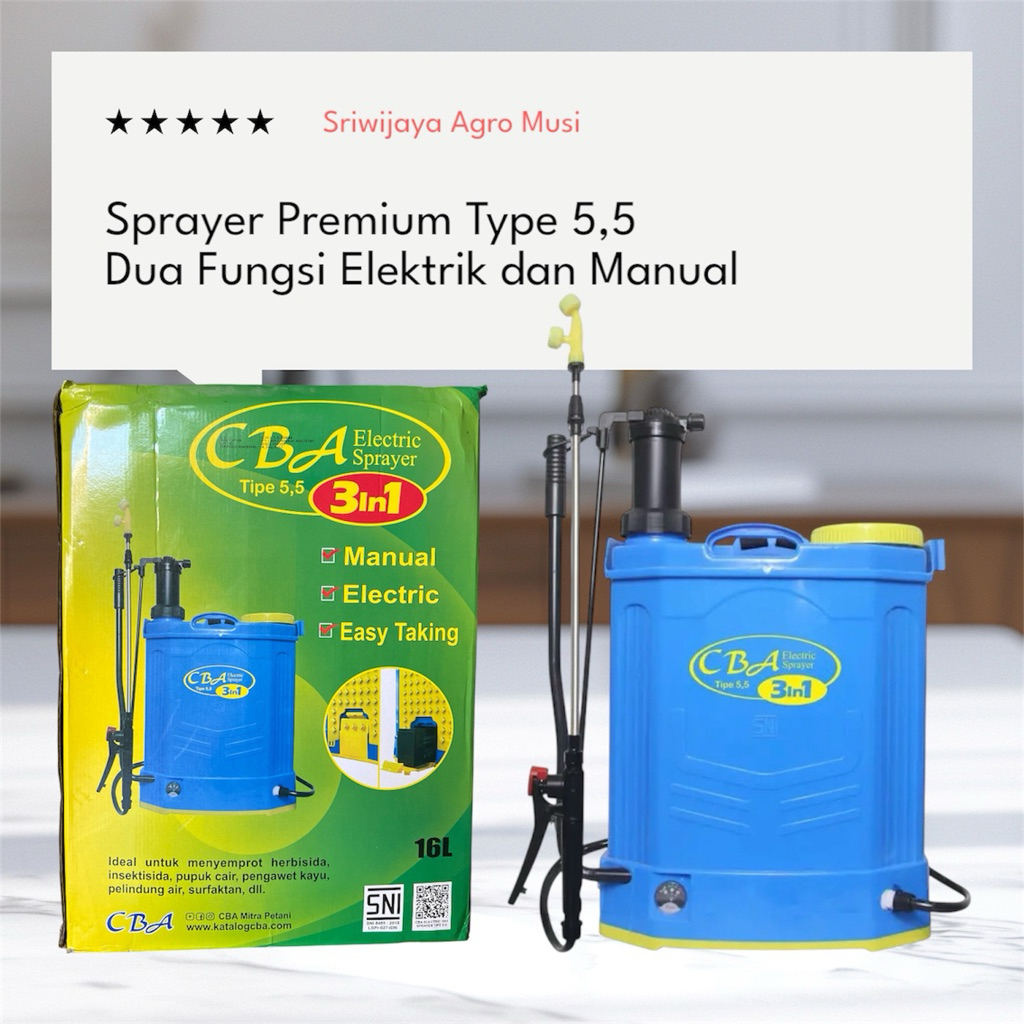Sprayer Elektrik dan Manual CBA Type 5,5 Kapasitas 16 Liter