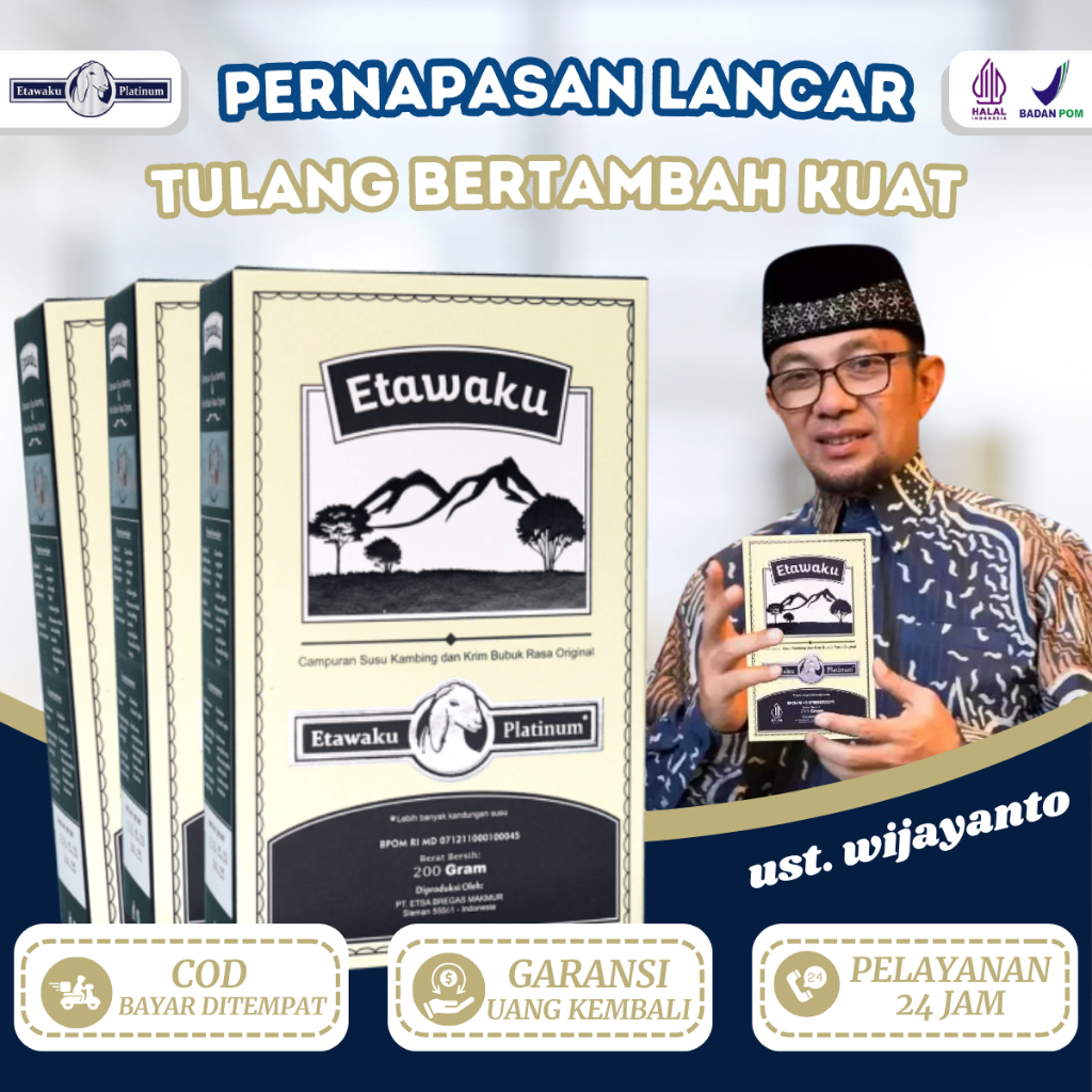 

ETAWAKU PLATINUM 100% ORIGINAL PAKET 3 BOX - Susu Etawa Untuk Tulang dan Pernapasan