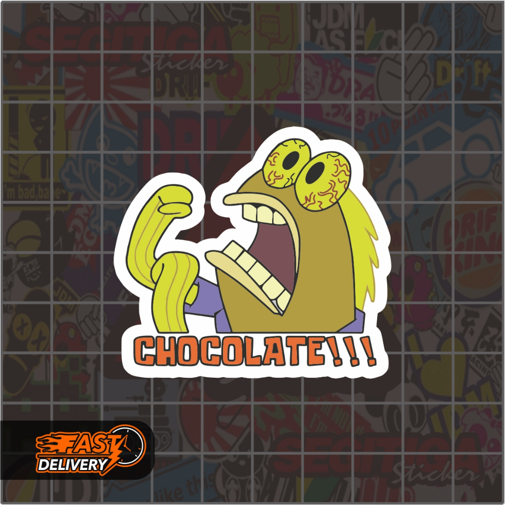 

Sticker Spongebob Cokelat Guy Tom Smith Ukuran 5.5 x 5 Cm