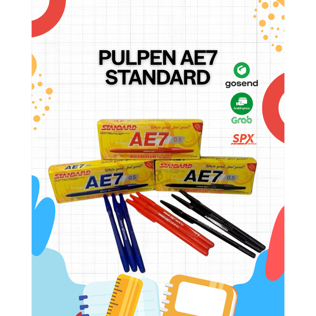 

STANDARD PULPEN AE / 7 BALLPOINT AE 7 0.5mm / 1 LUSIN