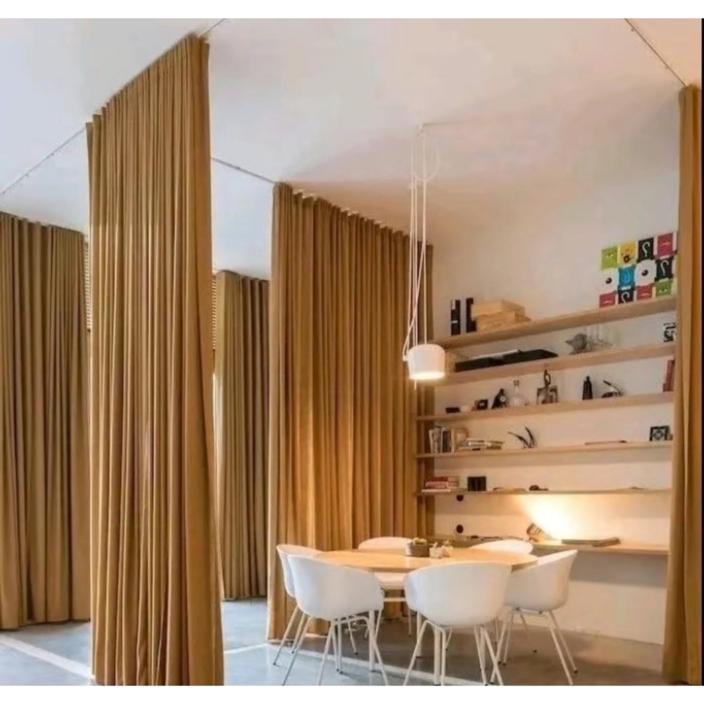 Gorden Blackout Smokring penyekat ruang tamu Tirai Jendela ruangan tamu Gorden Sekat Kelinik