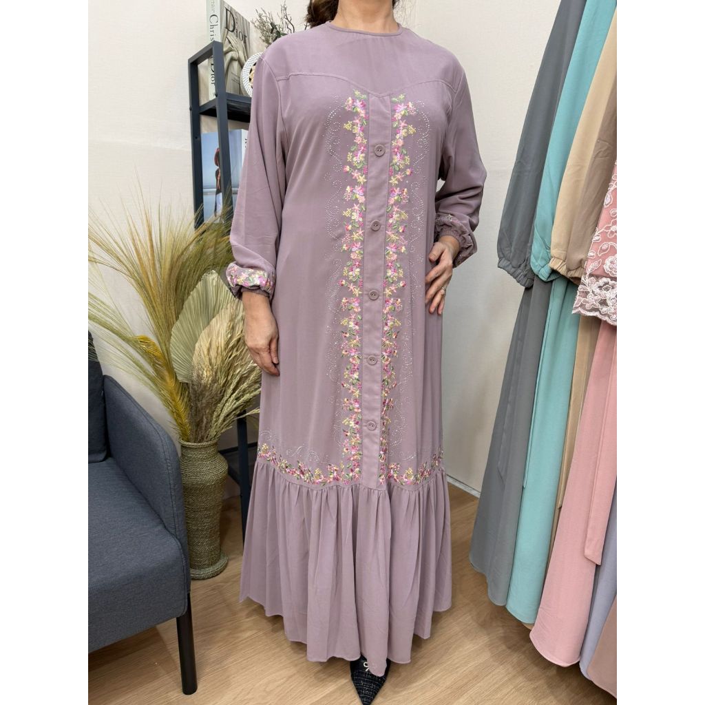Ruhama Gamis Premium Wanita Muslim Wudhu Friendly Bahan Babydoll Import Premium Mewah Adem Nyaman Di