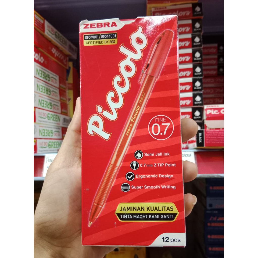 

PENA ZEBRA PICCOLO ISI 12 PCS / PENA PICCOLO / BALLPOINT PEN 0.7 MM - PICCOLO