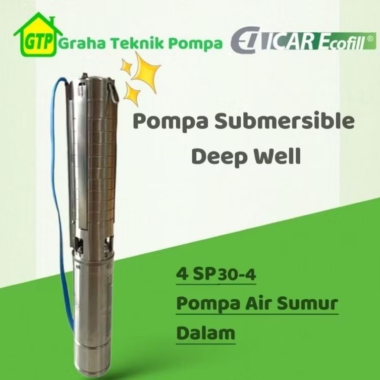 Pompa air Submersible Deep well Icar Ecofill 4 SP 30-4 pompa satelit