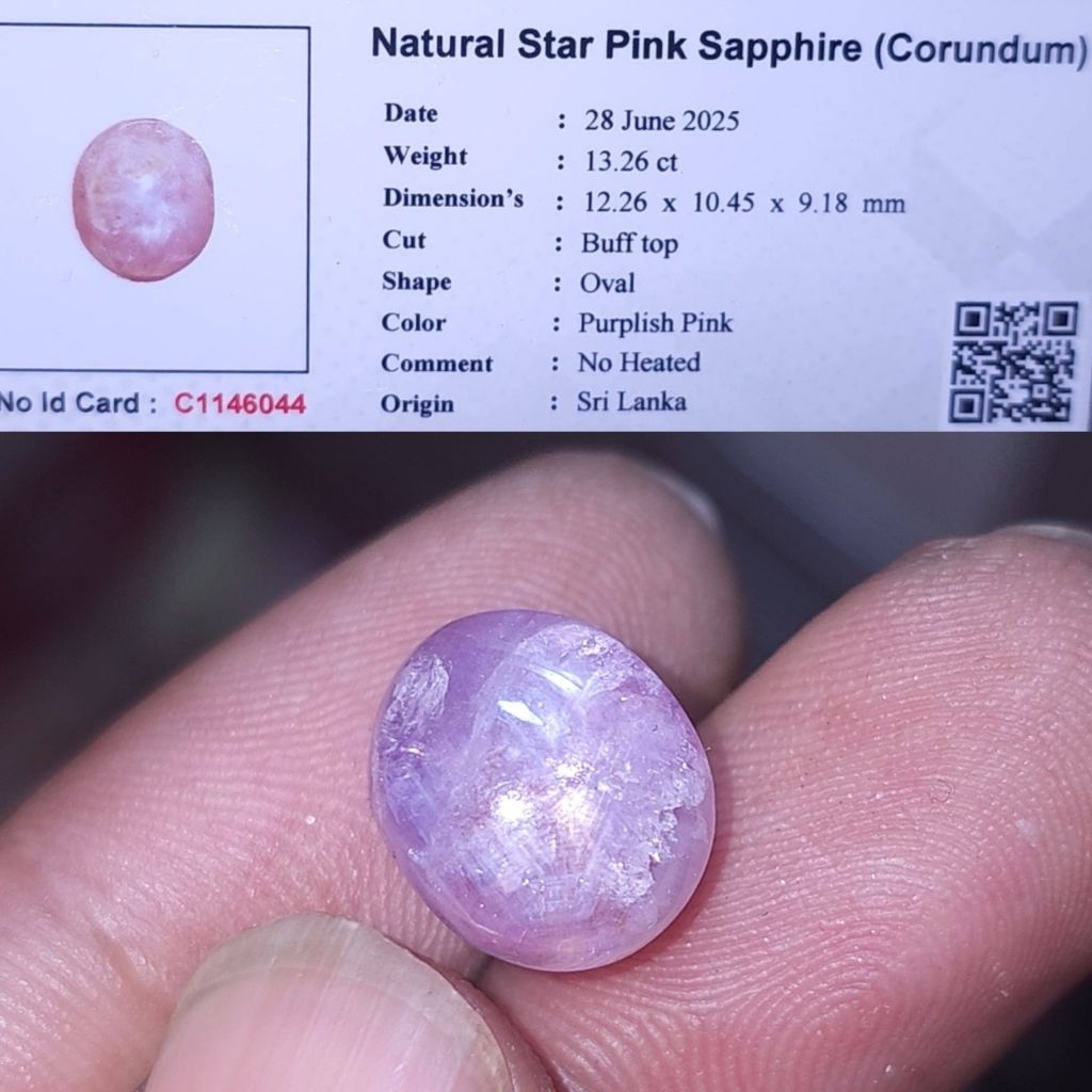 Natural BIG SIZE pink sapphire star ceylon safir srilanka no treatment