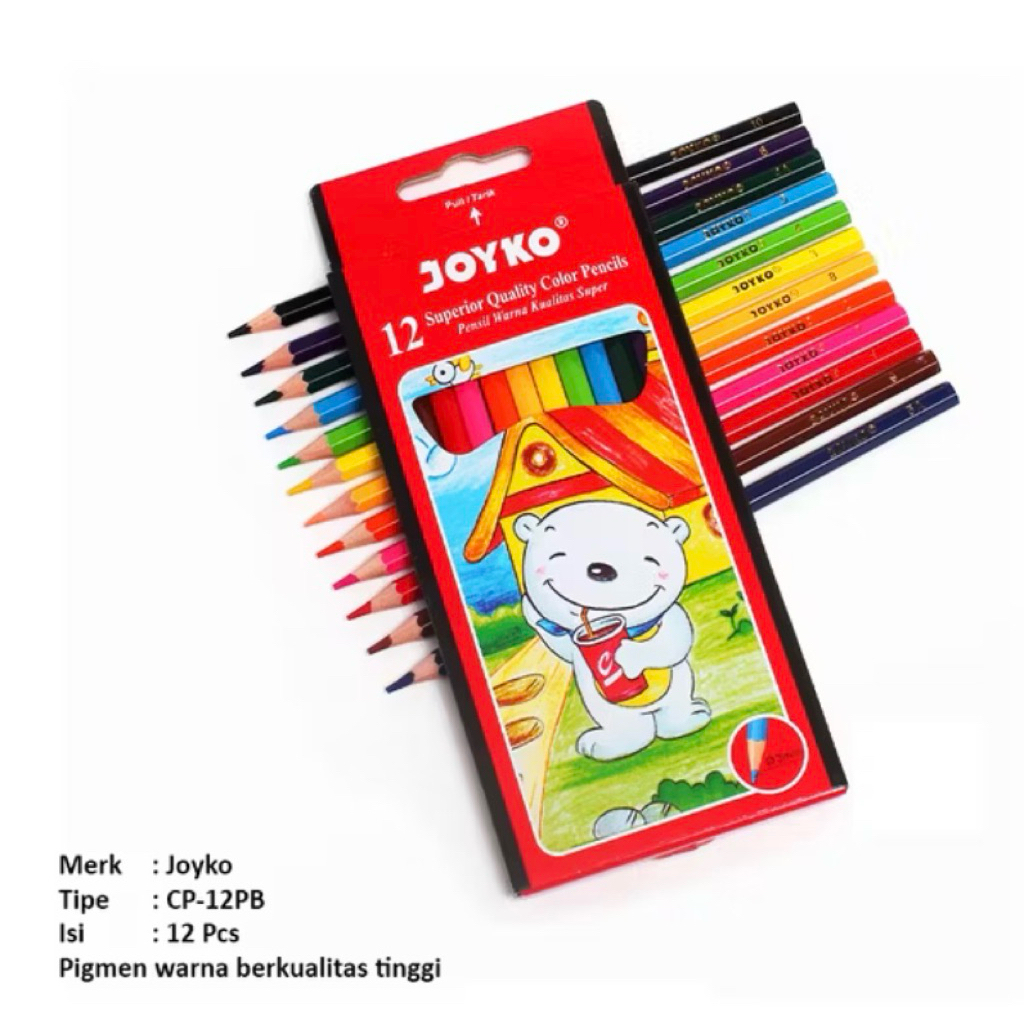 

PENSIL WARNA/CRAYON JOYCO 12 WARNA QUALITAS SUPER