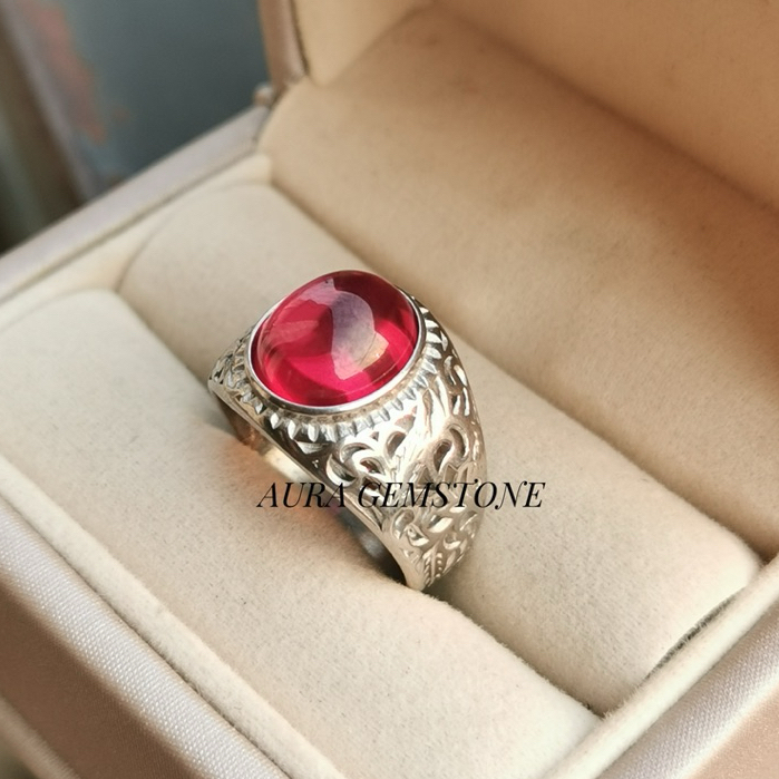 Cincin pria Batu cincin merah delima Siam Bangkok Termurah