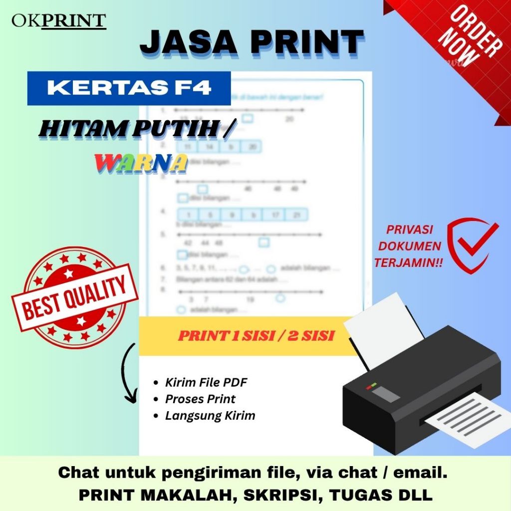 

OKPRINT-KERTAS F4 JASA PRINT MURAH TUGAS || MAKALAH || SKRIPSI || ARTIKEL || DLL