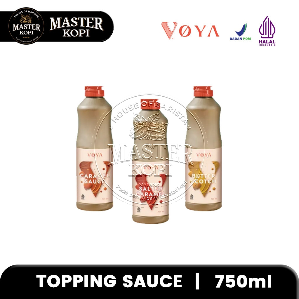 

Topping Minuman VOYA Sauce Saus Caramel / Salted / Butterscotch Toping - Botol 750ml