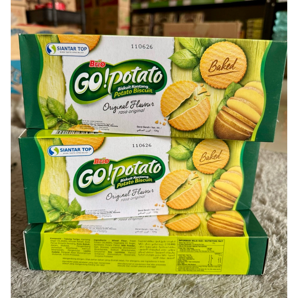 

Go Potato Biskuit kentang box 104gr ECER per pcs