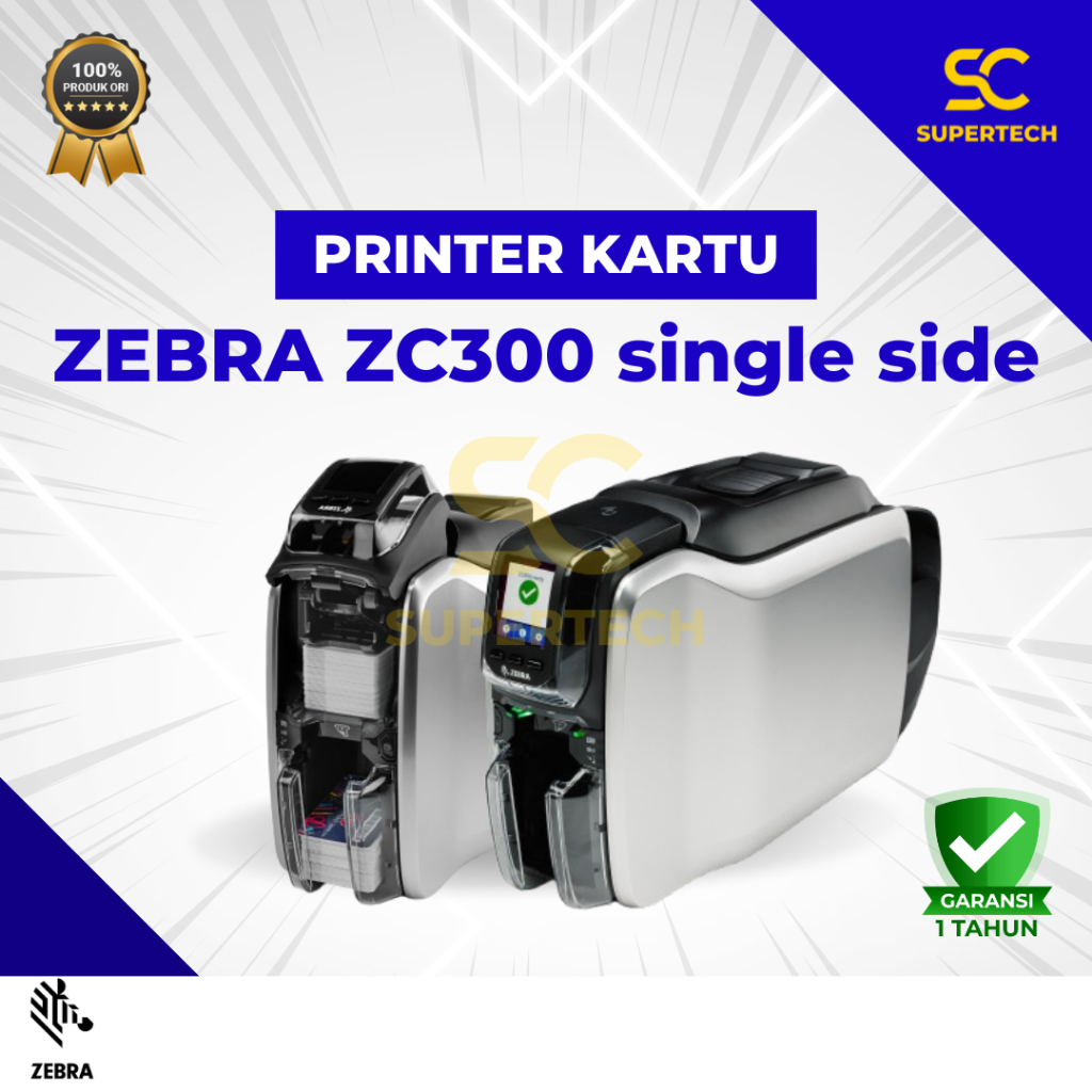 Printer ID Card Zebra ZC300 Single Side ZC31