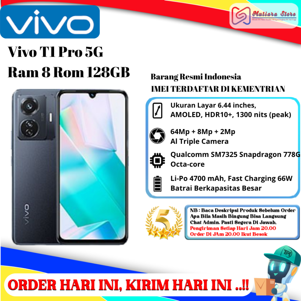 Vivo T1 Pro 5G Ram 8 Rom 128GB
