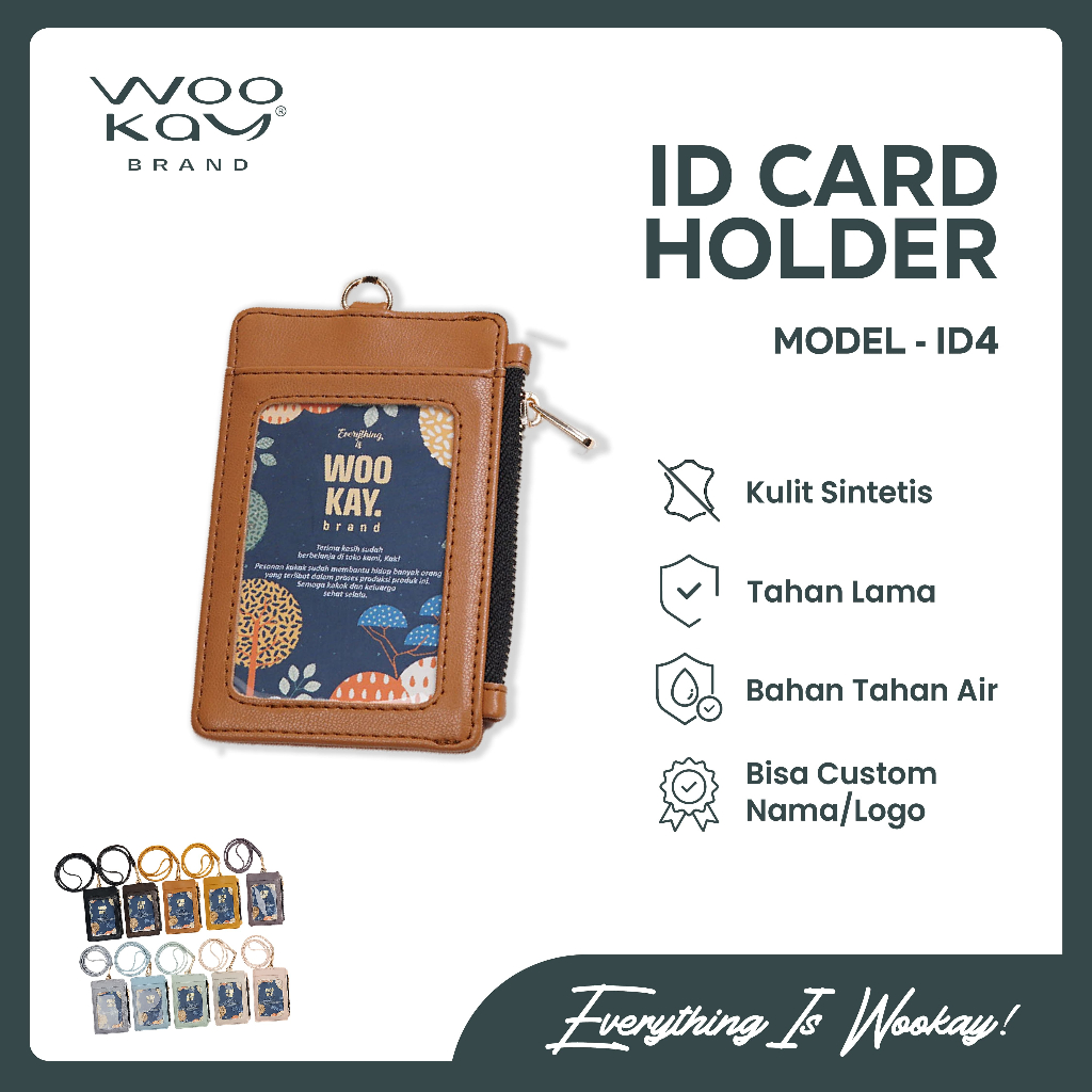 

ID Card Holder Duos Bolak balik zipper Fancy