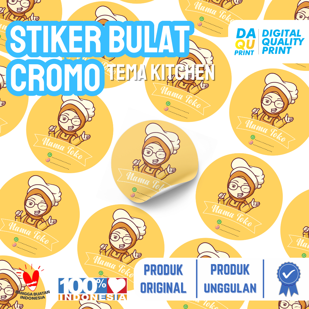 [CROMO] Cetak Stiker Bulat Tema Kitchen - Label Bulat - Label Makanan - Stiker Cromo