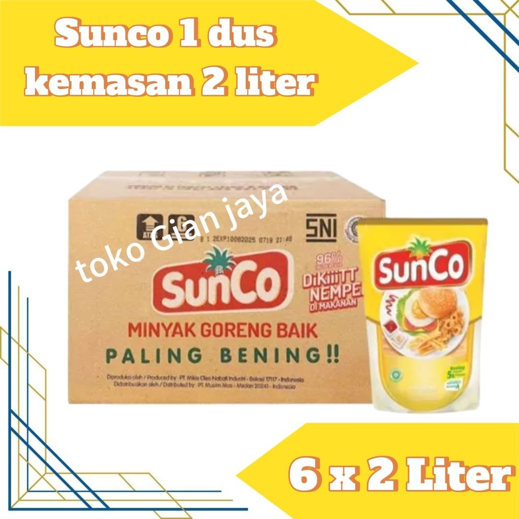 

Sunco minyak goreng 1 dus kemasan 2 liter promo surabaya