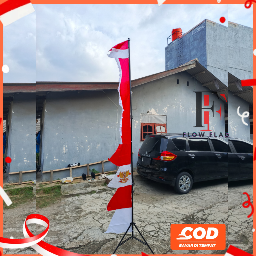 BENDERA UMBUL UMBUL KUDA LAUT MERAH PUTIH  PANJANG 2.7 M