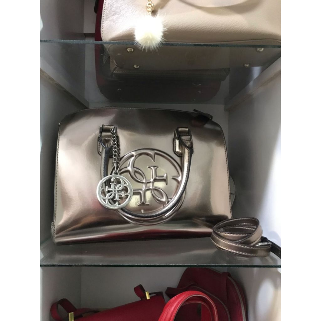 guess bag silver