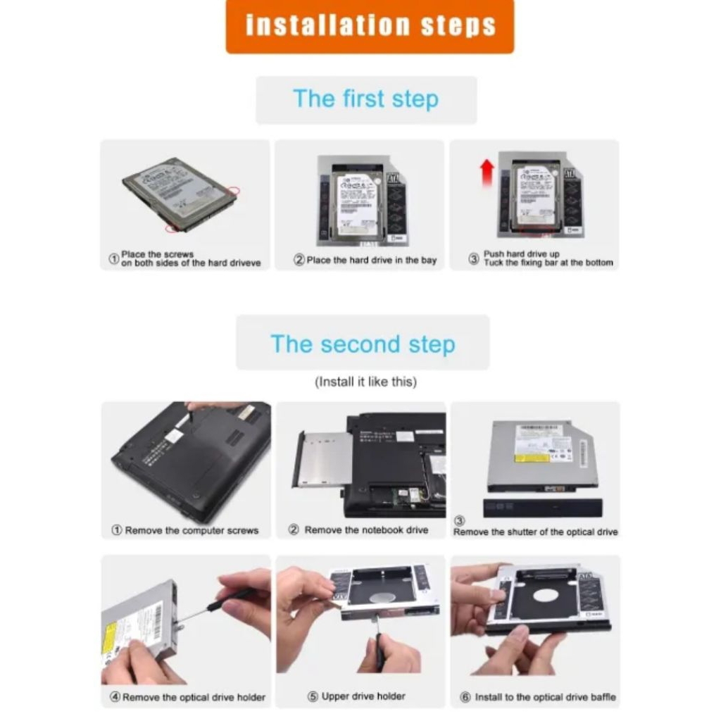 SSD HDD Caddy / DVD Slot to HDD Slot / SSD Caddy / HDD Caddy

