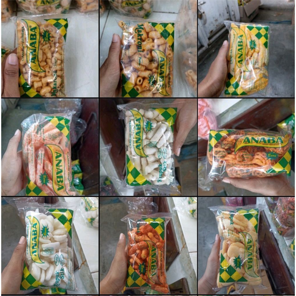 

kacang bawang / kacang Hawai / camilan anaba ada bermacam variasi Snack anaba (versi baru) atau Snack mawar (versi lama ) dan pasti ready setiap hari