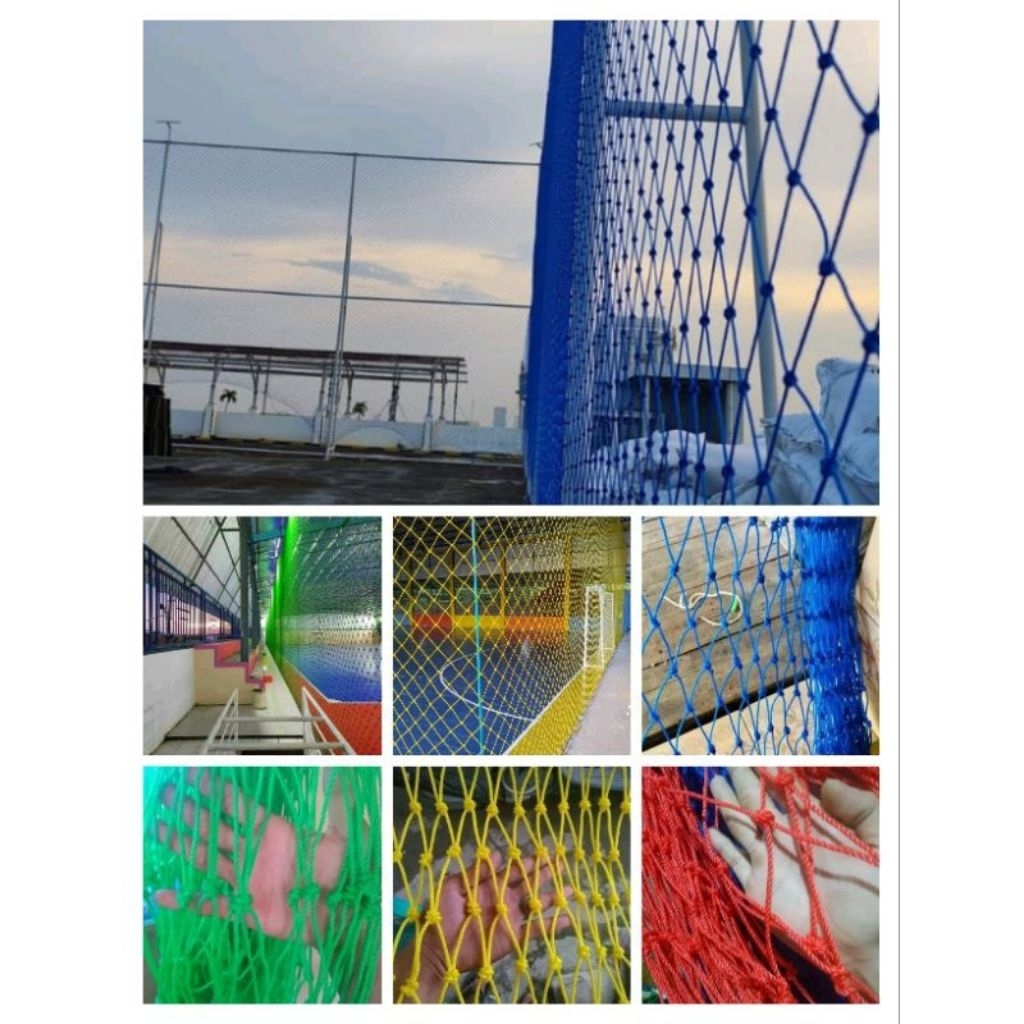 jaring tali pe 3mm, bisa untuk jaring futsal, mini soccer, voly, basket, jaring serbaguna