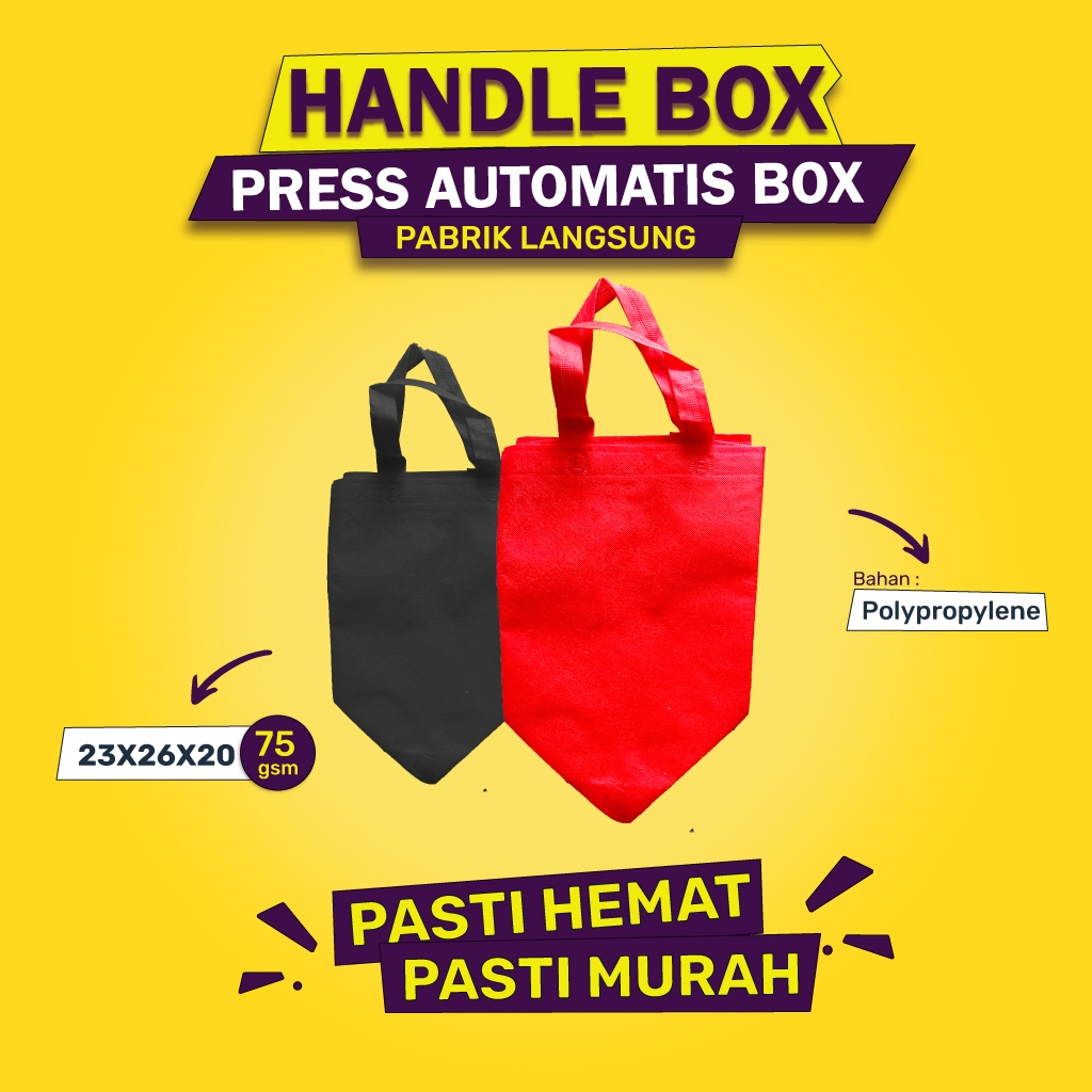 

Tas Spunbond Tas Kain Goodie Bag 23x26x20 Kantong Belanja (ISI 12 PCS-HBPA23)