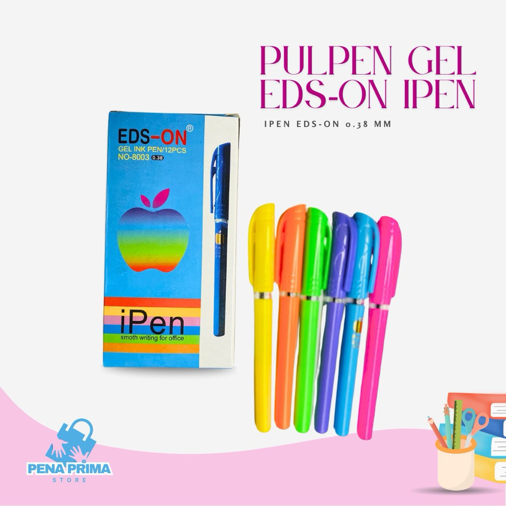 

Bolpen Gel Warna EDS-ON iPen NO-8003 | 0.38mm | 12 Pcs | Smooth Writing