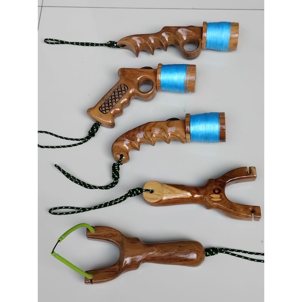 mainan ketapel kayu jati komplit