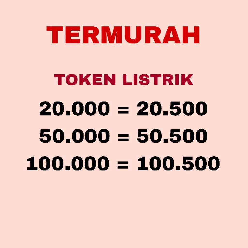 TOKEN LISTRIK 20000, 50000, 100000 | PLN | PULSA LISTRIK