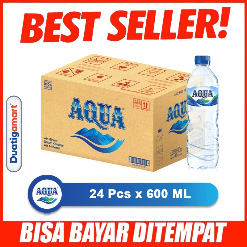 

Aqua Air Minum Mineral Putih Sedang 600ml 1 Dus Karton Isi 24 Botol