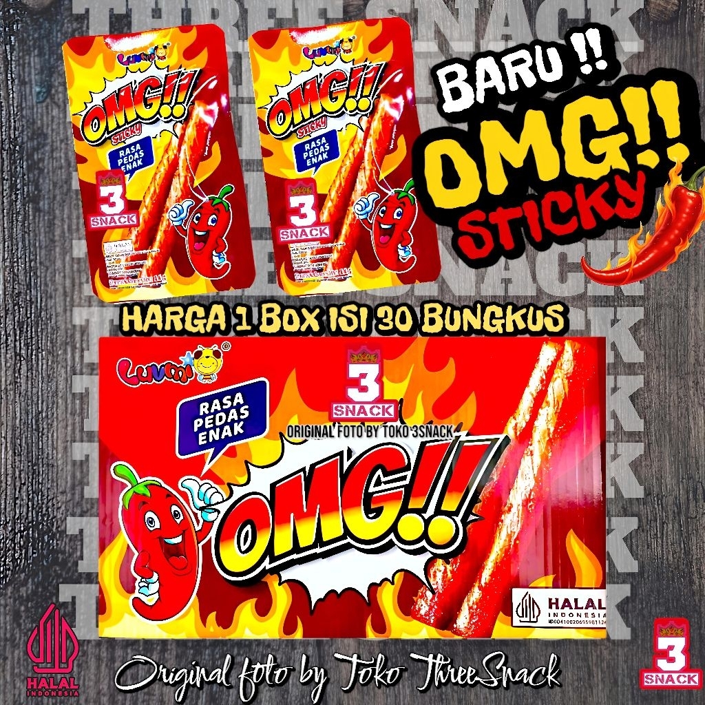 

Makanan Viral Terbaru La tiao OMG STICKY 1 Box ISI 30