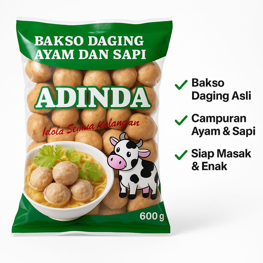 

Bakso Daging Sapi & Ayam Siap Masak 600g – Empuk & Lezat – Halal brand adinda