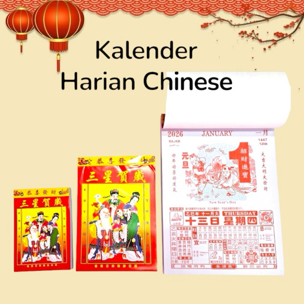 

Kalender Harian Sobek Cina Chinese 2026 Tahun Kuda / Kalender Gantung Robek Hari Unik & Elegan