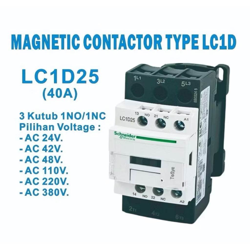 Kontaktor Schneider LC1D25 Contaktor  Schneider lc1d25